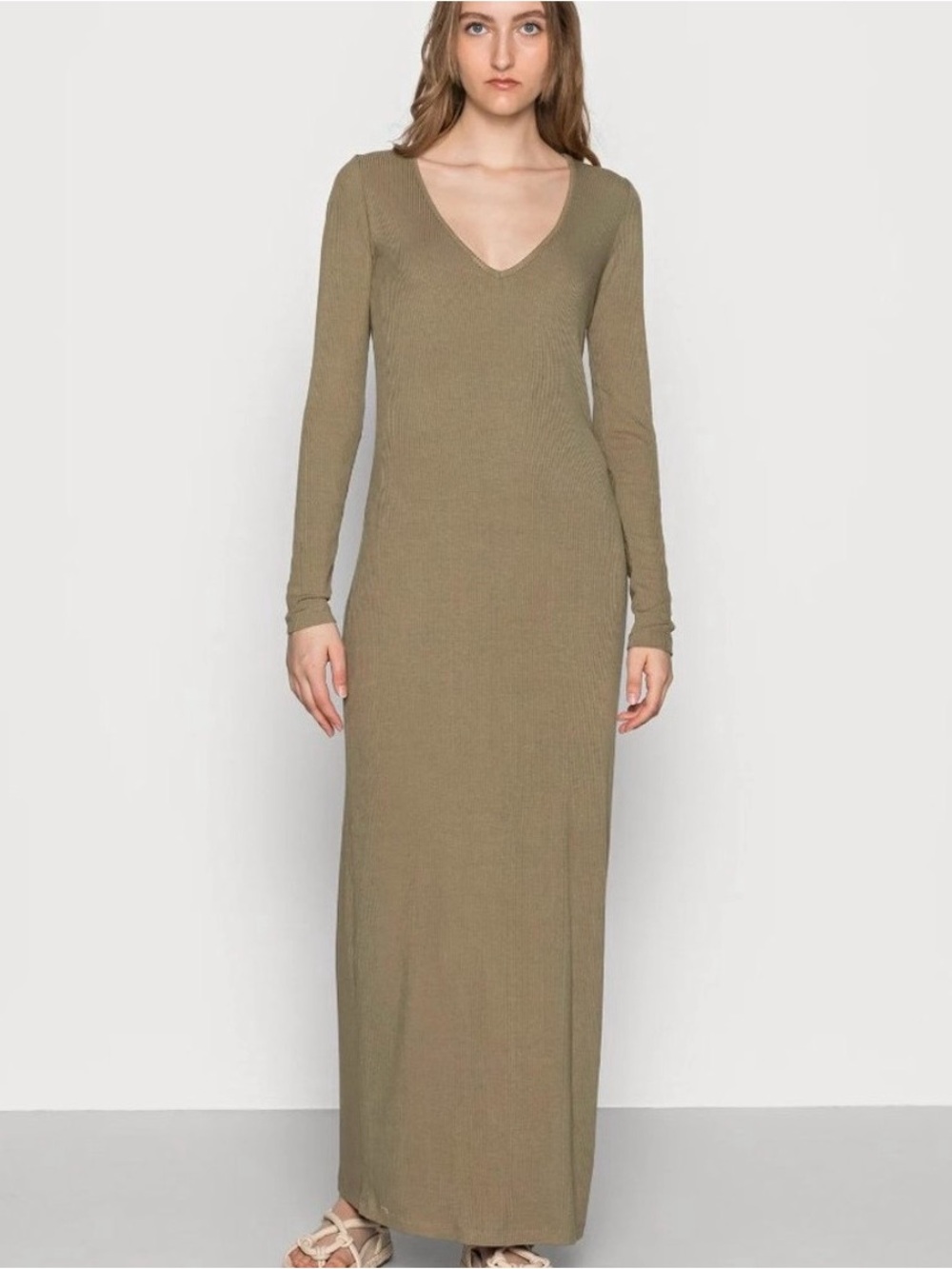 Samsoe Patty Long Dress-Covert Green